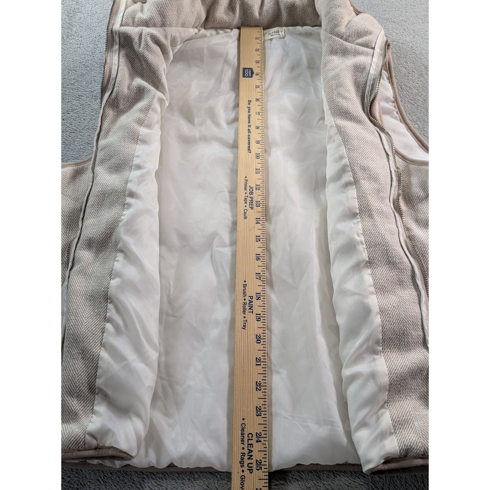 BKE Womens XL Quilted Herringbone Vest Cream Tan Full Zip Puffer - Picture 6 of 10